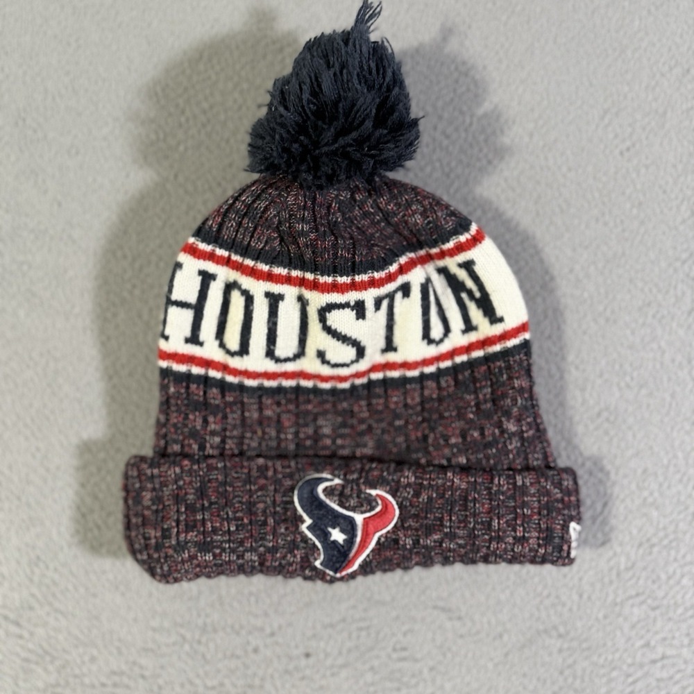 Houston‎ Texans NFL Football Pom Pom Beanie Cap Hat New Era One Size Fits Most